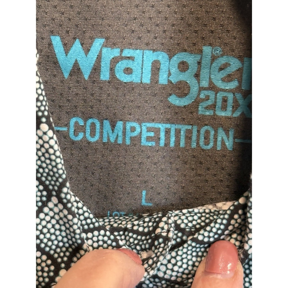 WRANGLER COMPETITION 20X ADVANCED COMFORT PEARL SNAP SHIRT GREEN MENS LARGE - Picture 5 of 5